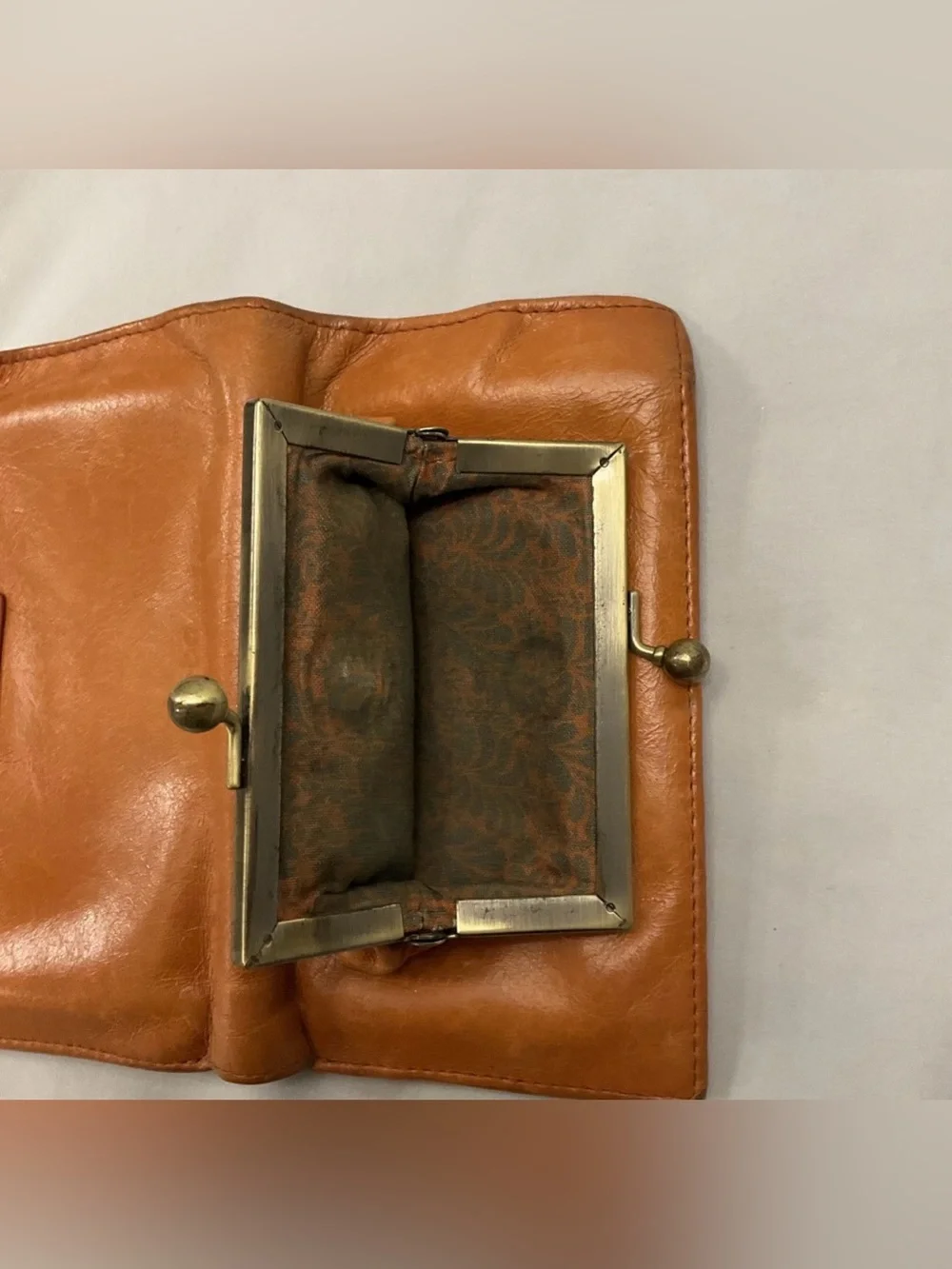 Hobo Leather Cognac international Wallet With Coin Purse